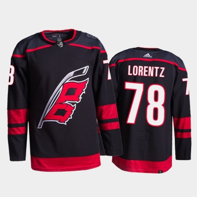 Adidas Carolina Hurricanes #78 Steven Lorentz Men's 2021-22 Alternate Authentic NHL Jersey - Black Men's